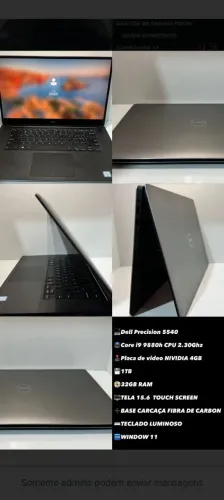 Dell 5540 cora i9 32 GB ram 1tb ssd m2 touch screen
