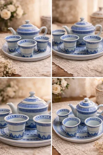 Mini jogo em porcelana chinesa