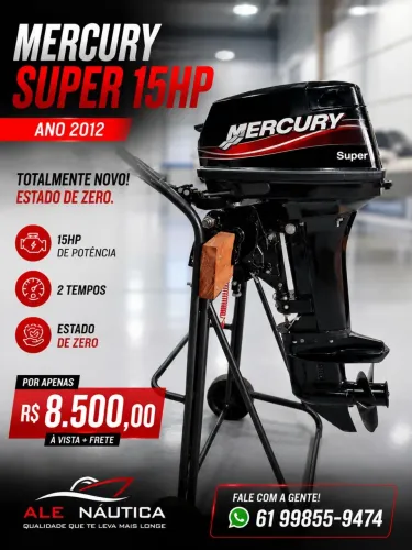MOTOR POLPA MERCURY SUPER 15HP 2012 - OPORTUNIDADE