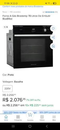 Forno a gás Brastemp 78L