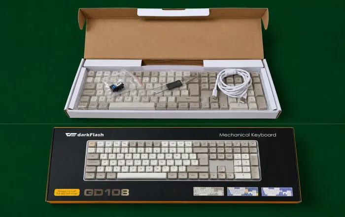 Teclado Mecânico DarkFlash GD108 Hot Swap Completo - Excelente Estado