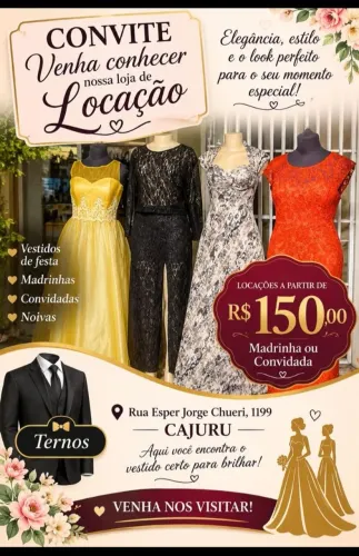 Locação de Vestidos e trajes para casamento, eventos de gala, debutantes, formatura (noiva