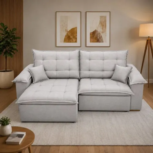 Sofa Retrátil e Reclinável Nigeri 2.50m - Entrega Rápida