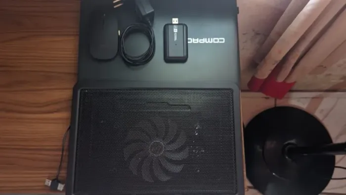 ? KIT SETUP ALL BLACK! Notebook Compaq (SSD/Bateria 100%) + Suporte Cooler + WiFi 5G + Mo