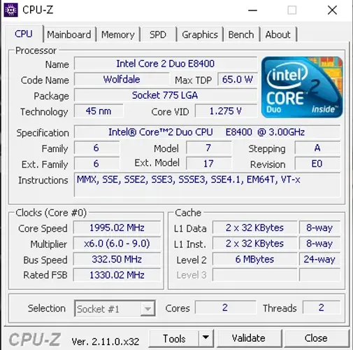 KIT LGA 775 Core 2 Duo E8400 + 4GB DDR3