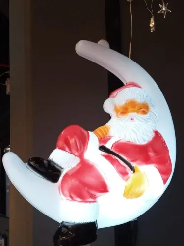 Papai Noel na Lua - Decoração de Natal