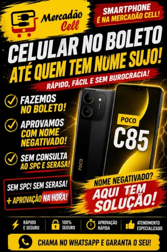 CELULARES NO BOLETO COM O NOME NEGATIVADO ?