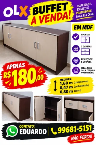 BUFFER 4 PORTAS EM MDF