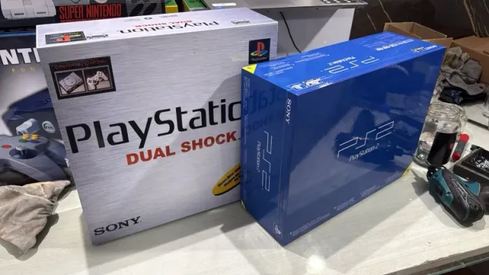 kit 2 caixas de mdf playstation 1 e 2 fat