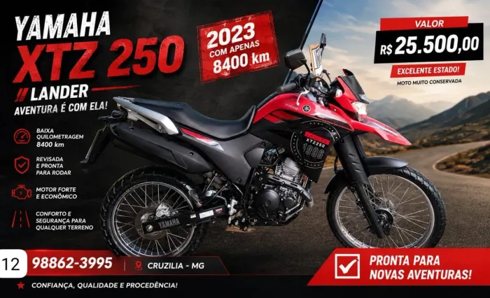 Xtz 250 lander pouco rodada