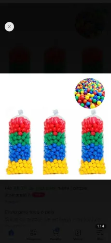 Vendo 500 bolinhas de piscina infantil 