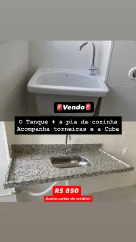 Vendo tanque/ pia cozinha + cubas e torneiras