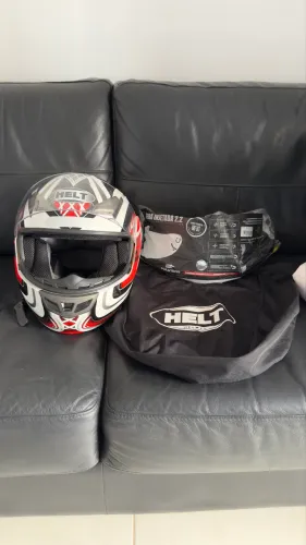 Capacete articulado Helt Hippo Branco e vermelho n° 56