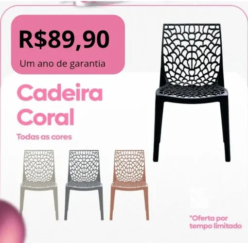 Cadeira Coral, super resistente e moderna.