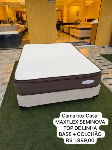 Cama box Casal MAXFLEX SEMINOVA TOP - ENTREGO 