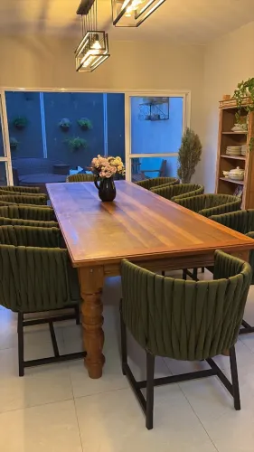 Mesa de jantar 10 lugares madeira rústica
