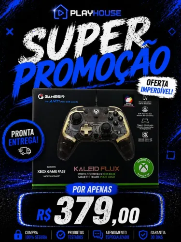 Controle Xbox Séries S One Pc GameSir Kaleid Flux RGB Com Fio R$379