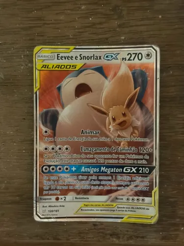 Eevee & Snorlax-GX carta original rara