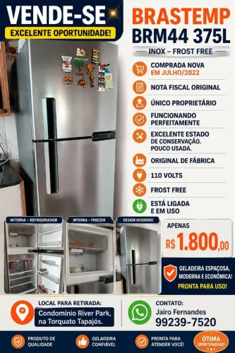 GELADEIRA BRASTEMP BRM44 375Litros