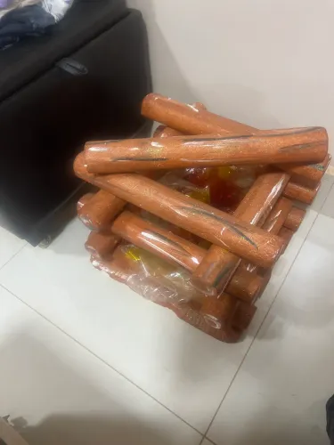 Fogueira feita de isopor para festa junina