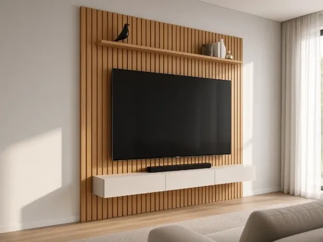 Painel Ripado Niagara 2,50m p/ TV até 82" (NOVO A PRONTA ENTREGA)