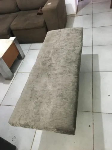 Banco rústico com tecido lindo para 3 lugares