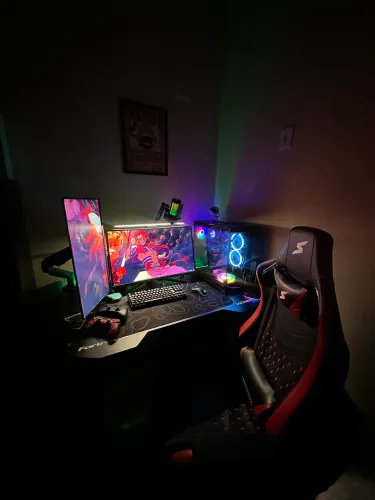 Setup Gamer com pc gamer 2 monitores vários perefericos