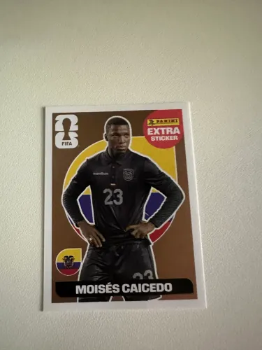 Figurinha Extra Sticker Moisés Caicedo Bronze - Álbum Copa do Mundo FIFA 2026 Panini