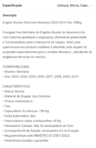 Engate para carretinha 