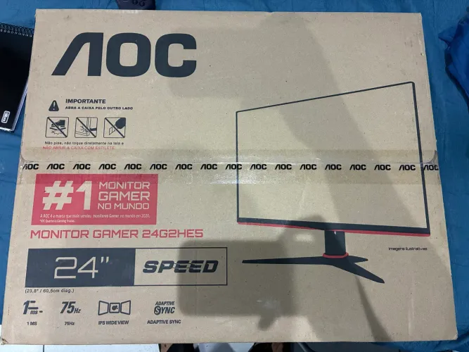 Monitor AOC 24 Polegadas IPS 75 hz + Braço Articulado