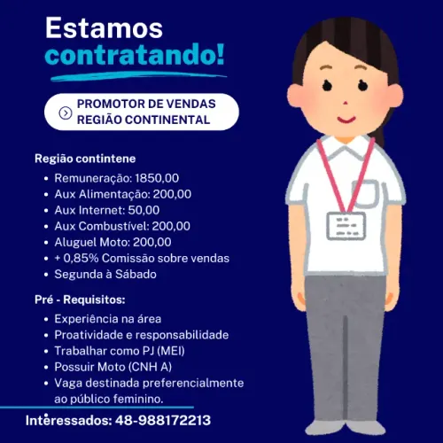 VAGA PROMOTOR DE VENDAS