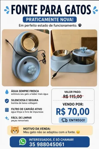 Fonte para gatos (bebedouro)