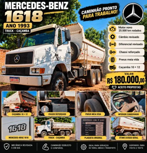 VENDE-SE MERCEDES-BENZ 1618 TRUCK - 1993
