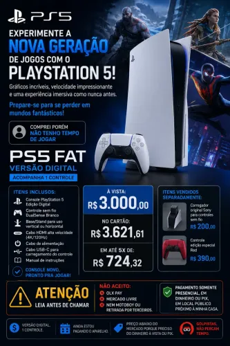 PS5 FAT VERSÃO DIGITAL