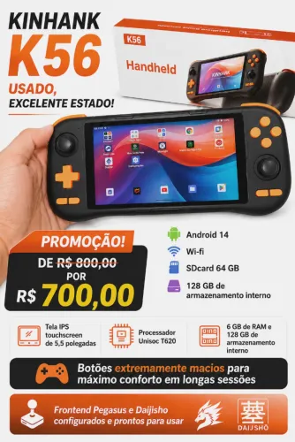 Videogame portátil Kinhank K56 - Excelente estado | 1 mês de uso