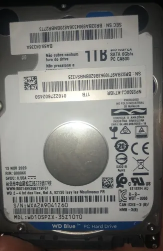 Lote de 10 HDs SATA 1TB Notebook usados, formatados, com Windows instalado