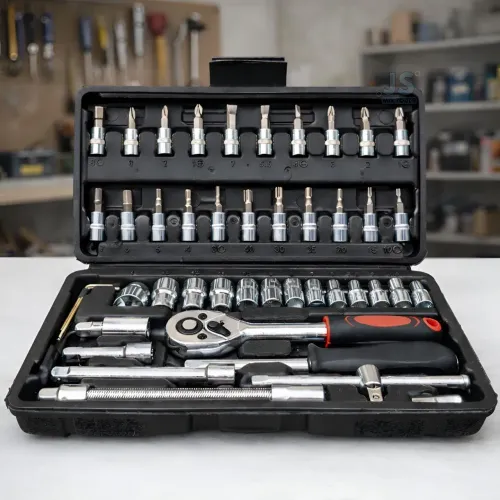 Kit Chave Catraca Completo 46 Peças Jogo De Ferramentas Pronto Uso