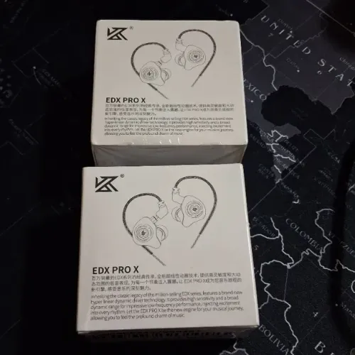 kit 2 fones de ouvido kz edx pro x cinza