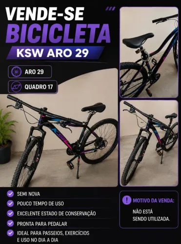 Bicicleta aro 29, semi nova!