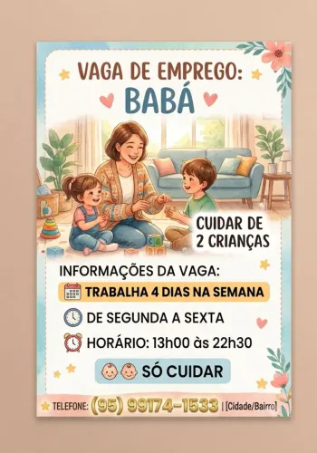 Vaga de emprego Babá
