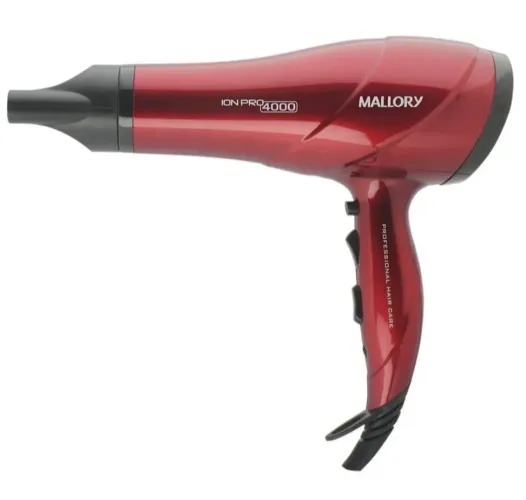 Secador de Cabelo Mallory Íon Pro 4000 Vermelho com 2 Velocidades 3 Temperaturas
