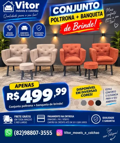 POLTRONA+ BANQUETA DE BRINDE
