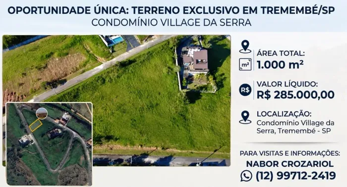 Terreno com 1.000 m2 no Village da Serra
