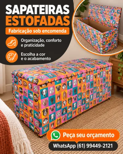 Fabricação de Pufes e Sapateiras Estofadas Sob Encomenda