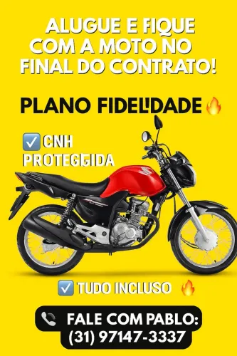 ALUGUEL E PLANO FIDELIDADE DE MOTOS ZERO E SEMI NOVAS