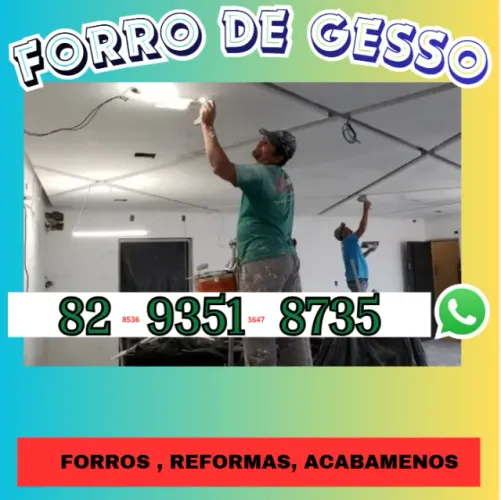 FORRO DE GESSO, PLAQUINHA E DRYWALL - REFORMAS EM MACEIÓ
