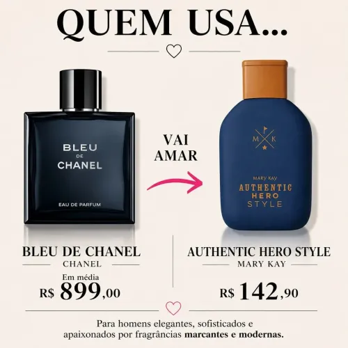 Perfume masculino Autentic Hero Style da Mary Kay