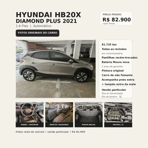 Hyundai HB20X Diamond Plus 1.6 Flex 16V AUT 2021