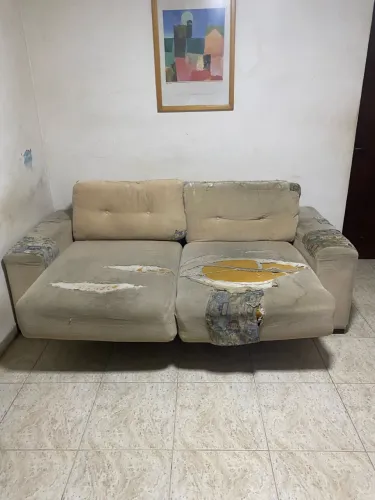 2 Sofás-Cama Grandes por R$ 450 - Estrutura Boa, Precisam Reforma