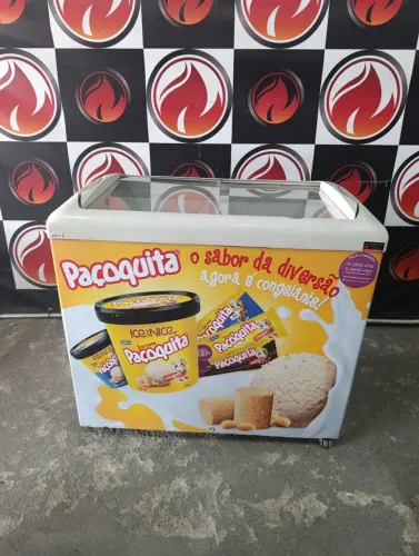 Freezer horizontal 2 portas expositora 232 litros 220 volts marca METALFRIO